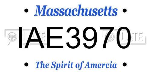 IAE3970 Massachusetts License Plate
