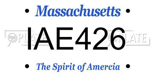 IAE426 Massachusetts License Plate