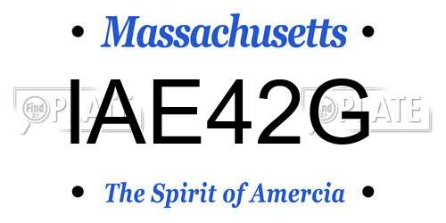 IAE42G Massachusetts License Plate
