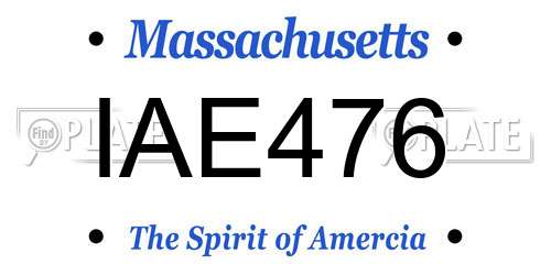 IAE476 Massachusetts License Plate