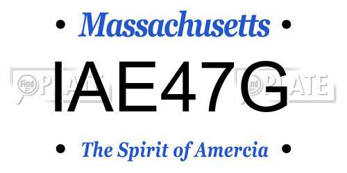 IAE47G Massachusetts License Plate