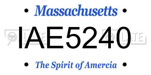 IAE5240 Massachusetts License Plate