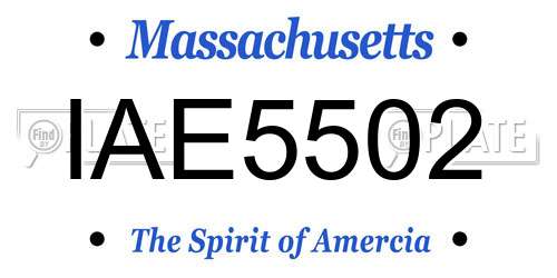 IAE5502 Massachusetts License Plate