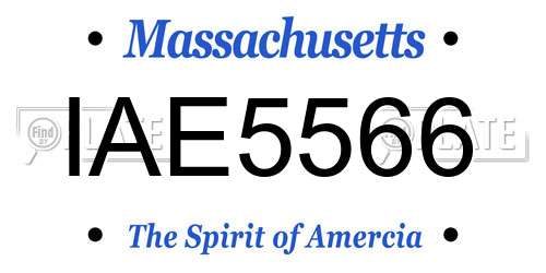 IAE5566 Massachusetts License Plate