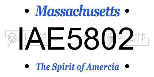 IAE5802 Massachusetts License Plate