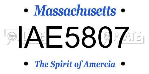 IAE5807 Massachusetts License Plate