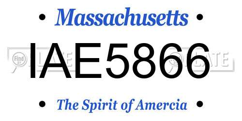 IAE5866 Massachusetts License Plate
