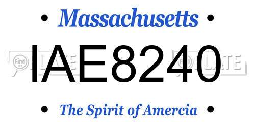 IAE8240 Massachusetts License Plate
