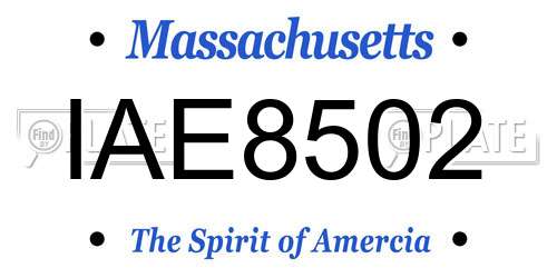 IAE8502 Massachusetts License Plate