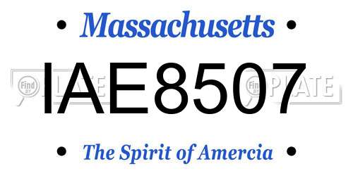 IAE8507 Massachusetts License Plate