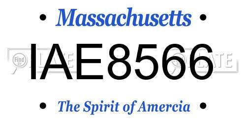 IAE8566 Massachusetts License Plate
