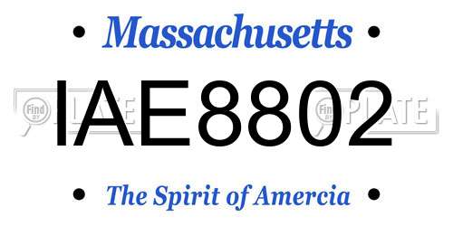IAE8802 Massachusetts License Plate