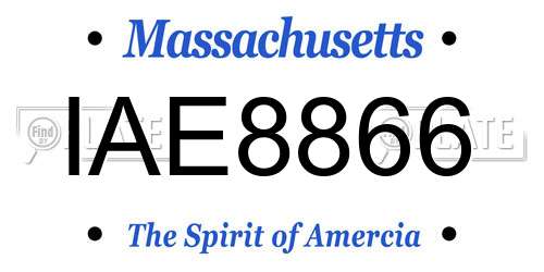 IAE8866 Massachusetts License Plate