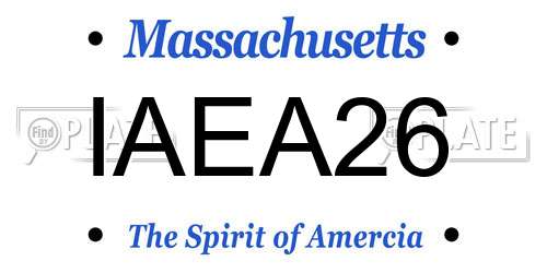 IAEA26 Massachusetts License Plate