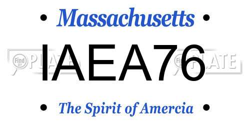 IAEA76 Massachusetts License Plate