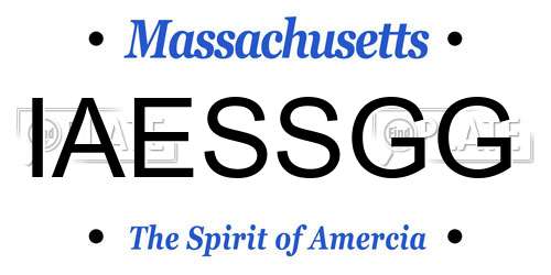 IAESSGG Massachusetts License Plate