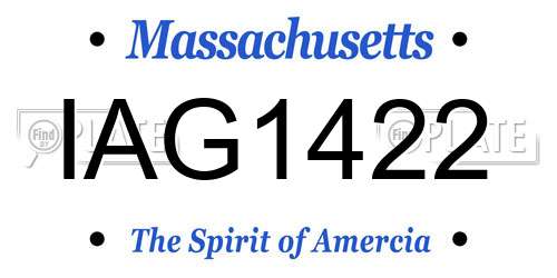 IAG1422 Massachusetts License Plate