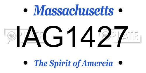 IAG1427 Massachusetts License Plate