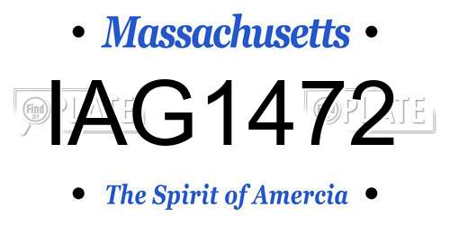 IAG1472 Massachusetts License Plate