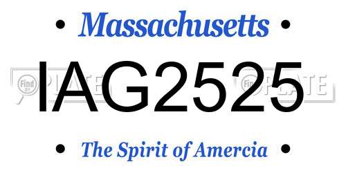 IAG2525 Massachusetts License Plate