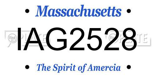 IAG2528 Massachusetts License Plate
