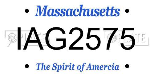 IAG2575 Massachusetts License Plate
