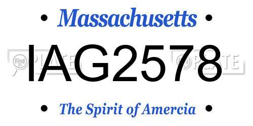 IAG2578 Massachusetts License Plate
