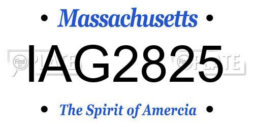 IAG2825 Massachusetts License Plate