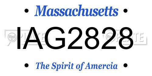 IAG2828 Massachusetts License Plate