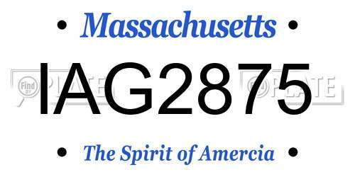 IAG2875 Massachusetts License Plate
