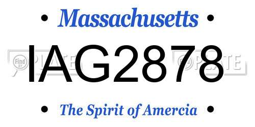 IAG2878 Massachusetts License Plate