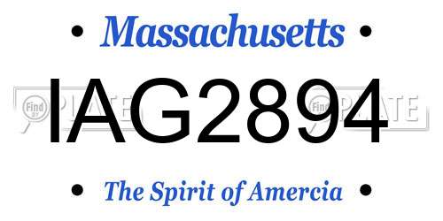 IAG2894 Massachusetts License Plate