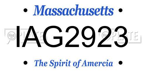 IAG2923 Massachusetts License Plate