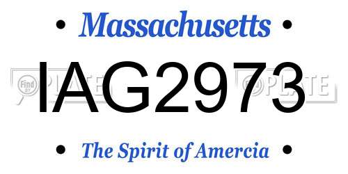 IAG2973 Massachusetts License Plate