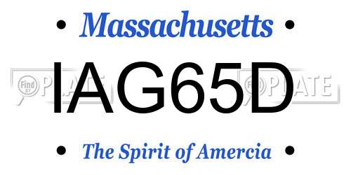 IAG65D Massachusetts License Plate