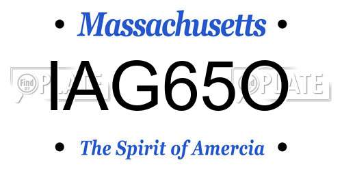IAG65O Massachusetts License Plate