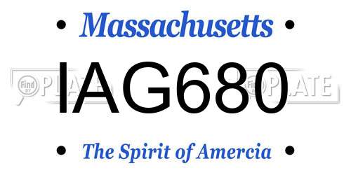 IAG680 Massachusetts License Plate