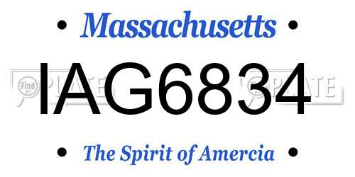 IAG6834 Massachusetts License Plate