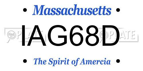IAG68D Massachusetts License Plate