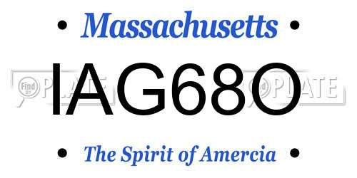 IAG68O Massachusetts License Plate