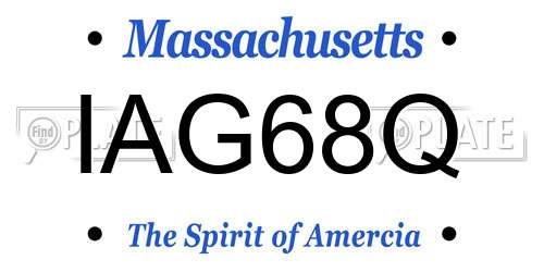 IAG68Q Massachusetts License Plate