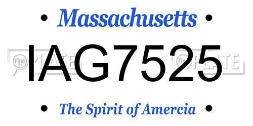 IAG7525 Massachusetts License Plate