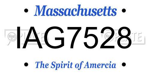 IAG7528 Massachusetts License Plate