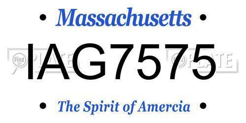 IAG7575 Massachusetts License Plate