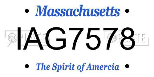 IAG7578 Massachusetts License Plate
