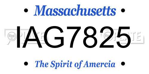 IAG7825 Massachusetts License Plate
