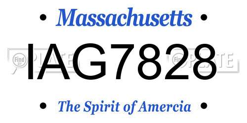 IAG7828 Massachusetts License Plate