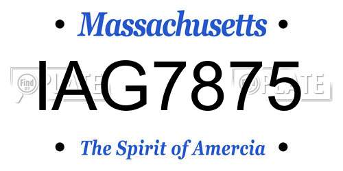 IAG7875 Massachusetts License Plate