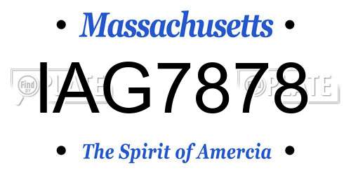 IAG7878 Massachusetts License Plate