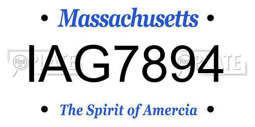 IAG7894 Massachusetts License Plate